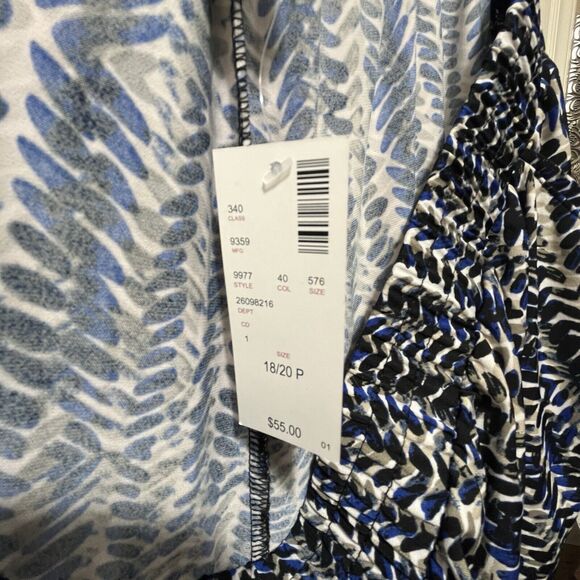 Avenue Pull On Leggings Black White Blue, Womens Size 18 / 20 Petite Pockets NWT - Picture 4 of 6